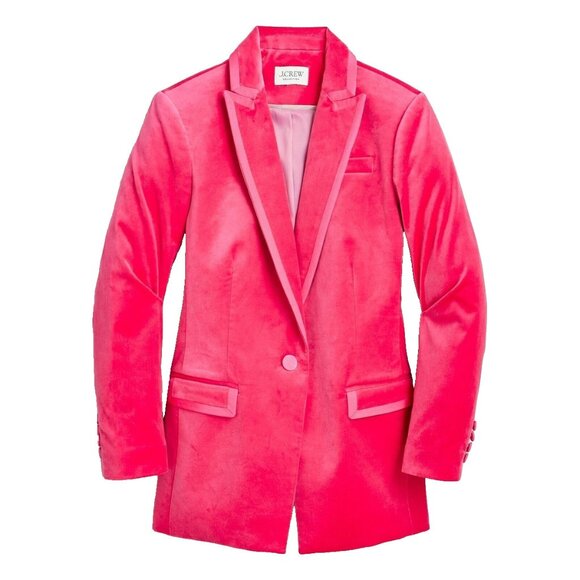 J. Crew Jackets & Blazers - NEW J.Crew Collection Willa Blazer in Dragonfruit Tipped Stretch Velvet 10